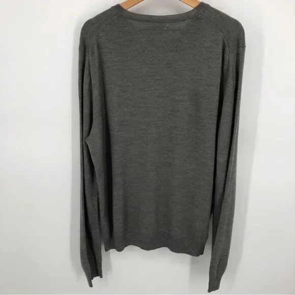 Apt. 9 Merino Wool‎ Sweater Mens XL Gray V Neck Pullover - Picture 5 of 9